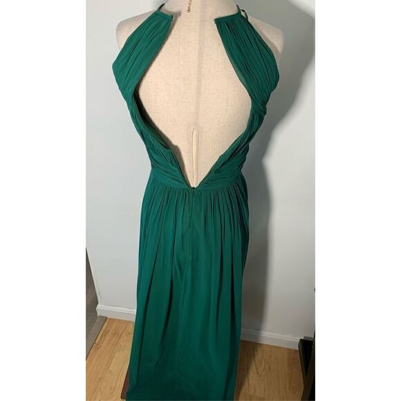 Green bridal dress made of honor size 0 by dessy collection - Picture 2 of 7